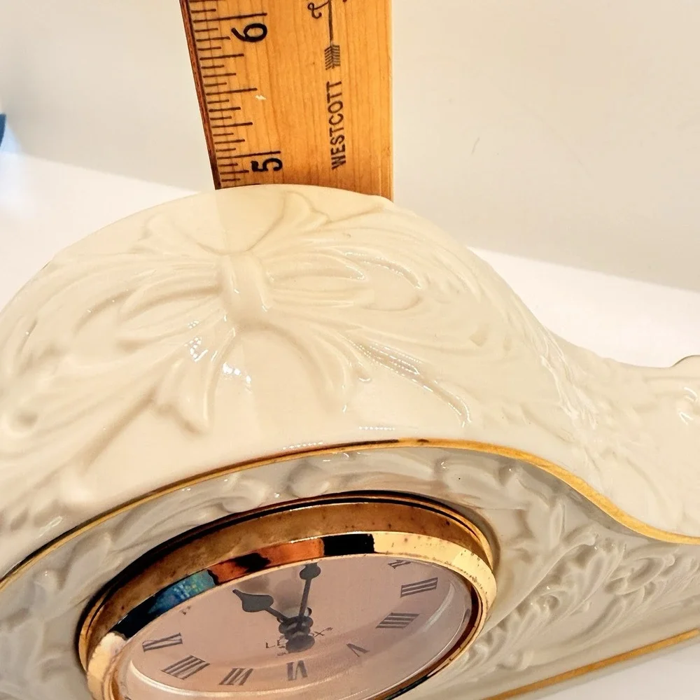 Lenox Grandmillennial French Country Mantel Clock Ivory Porcelain Vintage